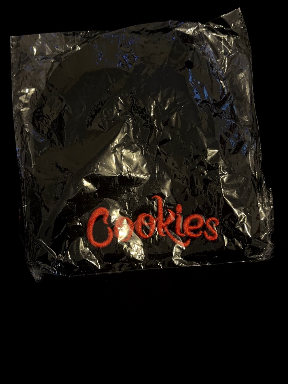 Cookies Black Beanie with Red Embroidered Logo